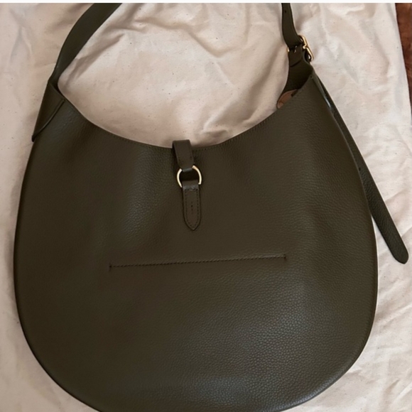 Polo Ralph Lauren Medium ID Bag Olive Green Grain Leather Shoulder Bag - Picture 6 of 12